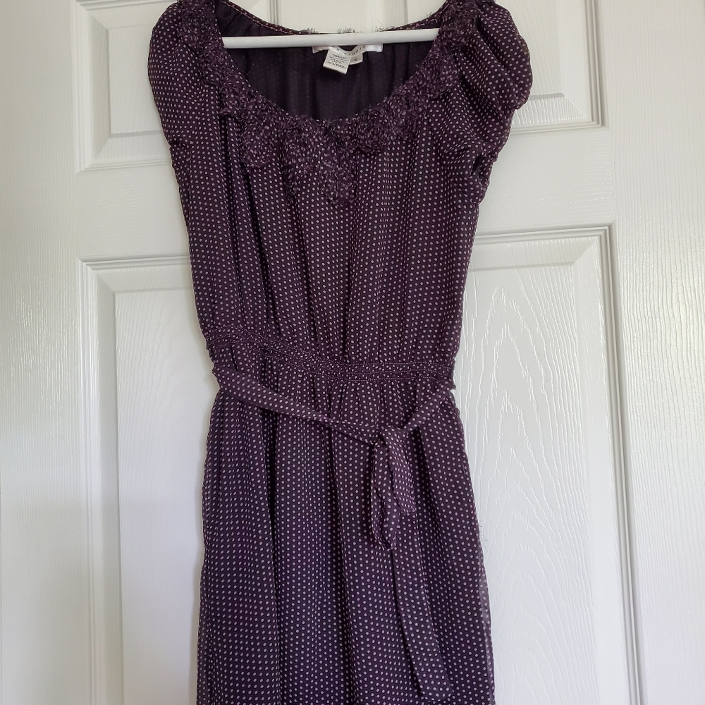 Purple polka dot summer dress
